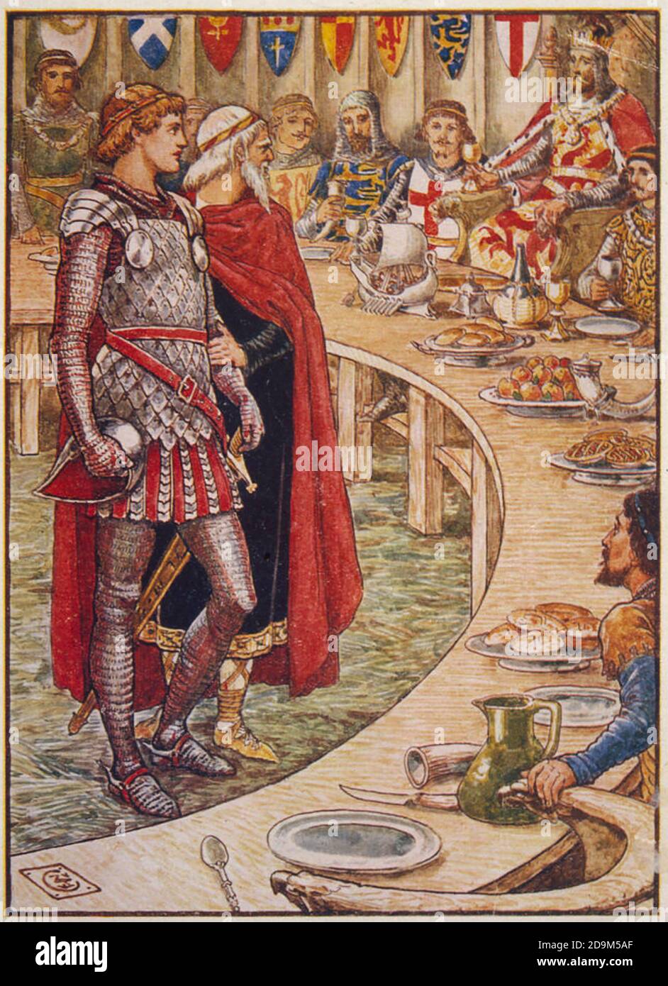 SIR GALAHAD IS PRESENTED TO THE KNIGHT OF THE ROUND TABLE Stock Photo
