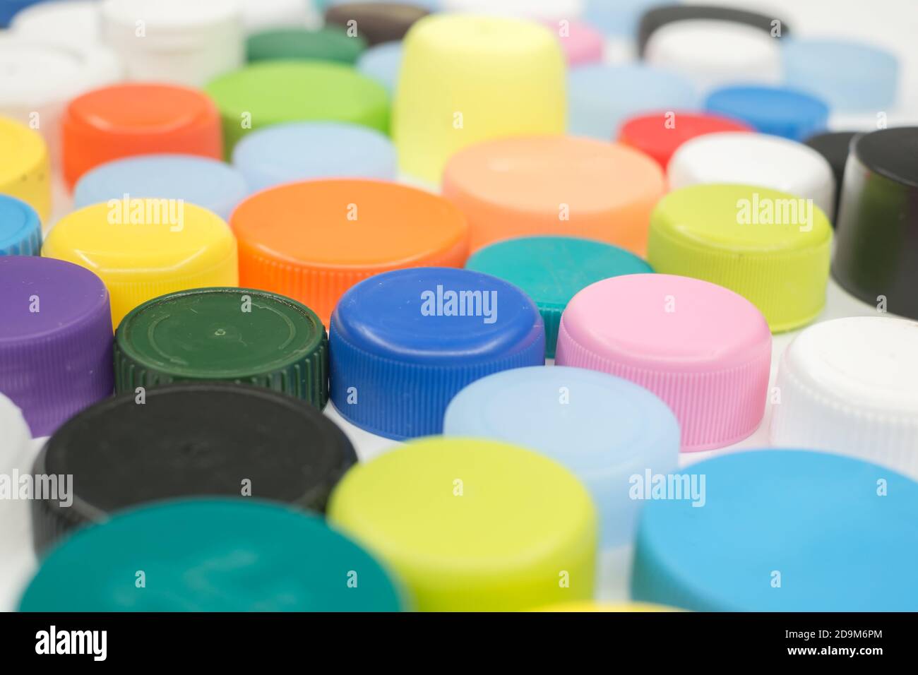 Recycled Multicolored Plastic Bottle Caps Stock Photo Alamy