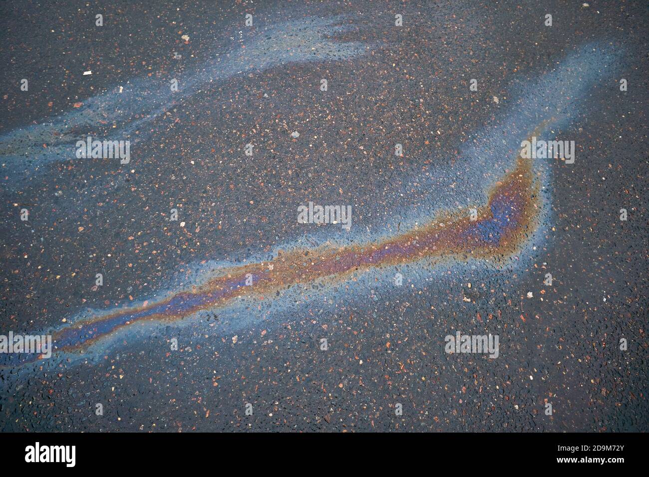 Oil Petrol Pollution Leak Rainbow Leak on Pavement Stock Photo Alamy