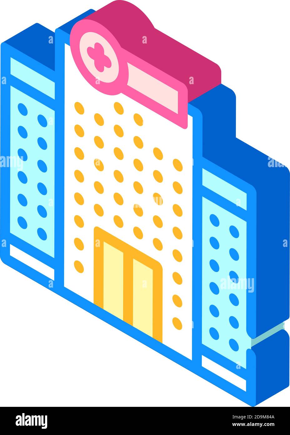 hospital building isometric icon vector illustration sign Stock Vector ...