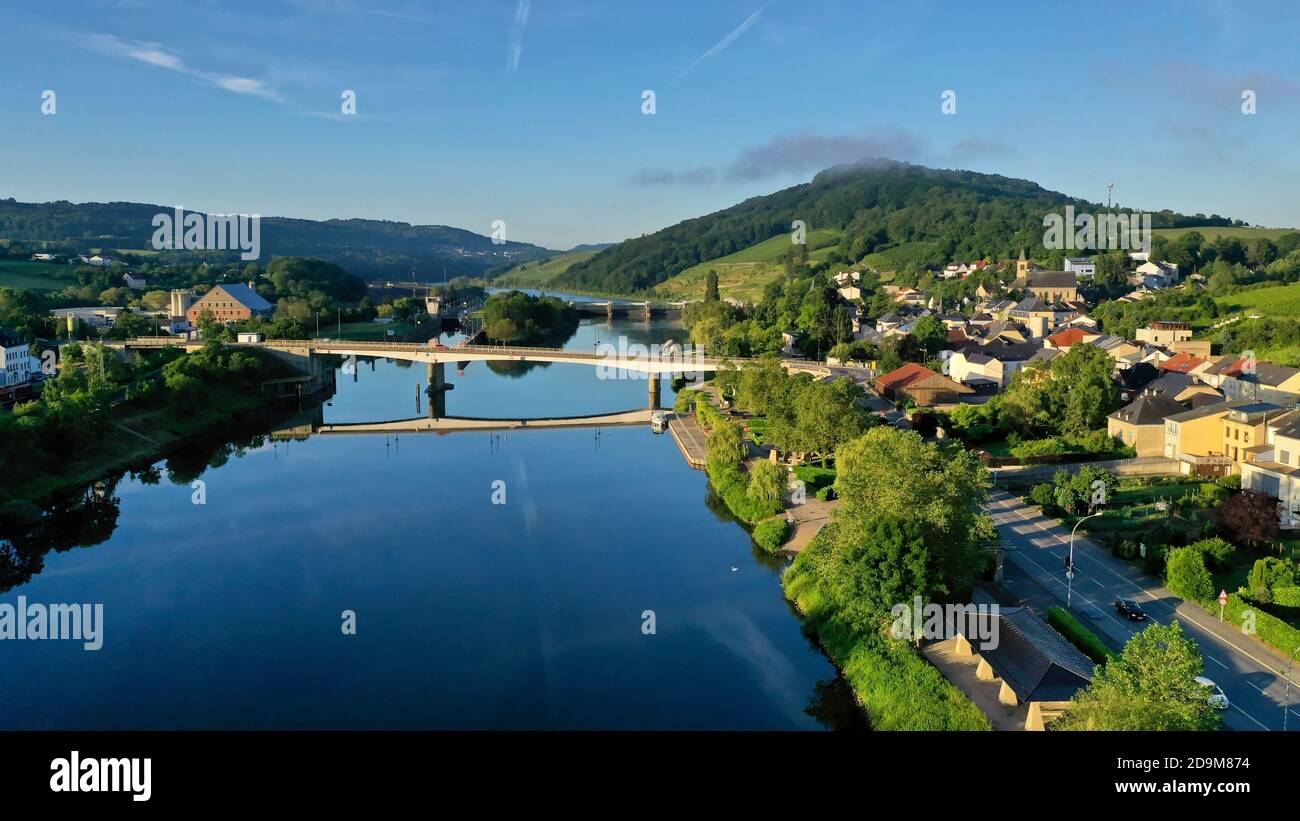 Schengen, Moselle Valley, Canton Remich, Grand Duchy of Luxembourg Stock Photo