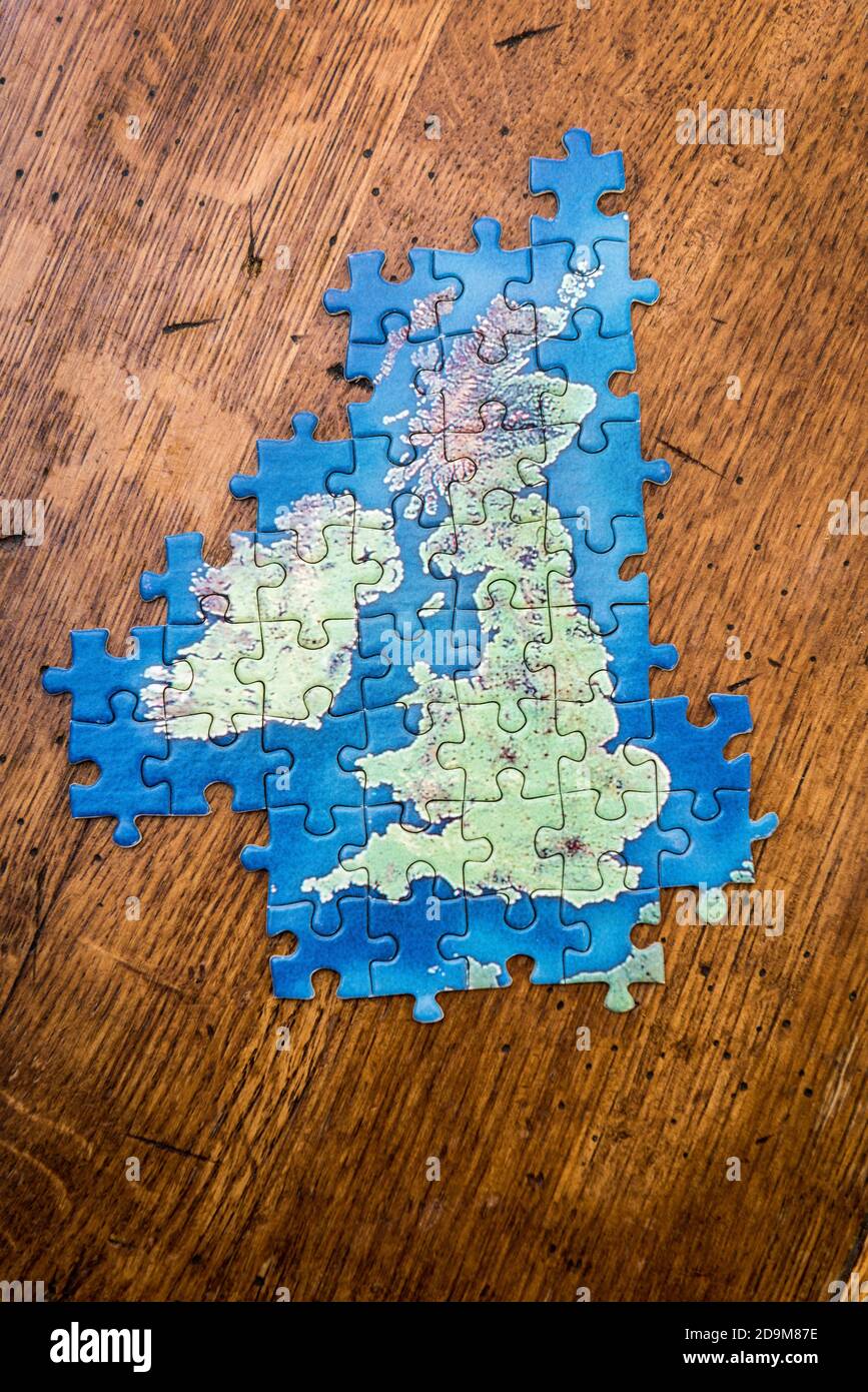 Jigsaw map of UK Stock Photo