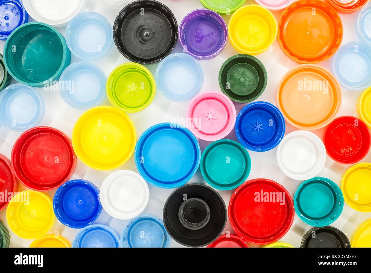 Recycled Multicolored Plastic Bottle Caps Stock Photo Alamy