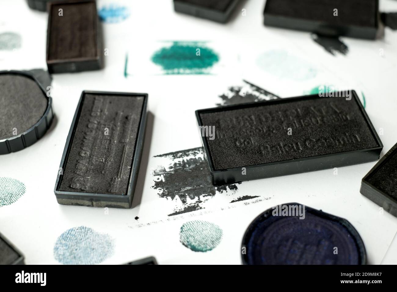 Used Ink used stamp pad Ink cartridge Stock Photo - Alamy