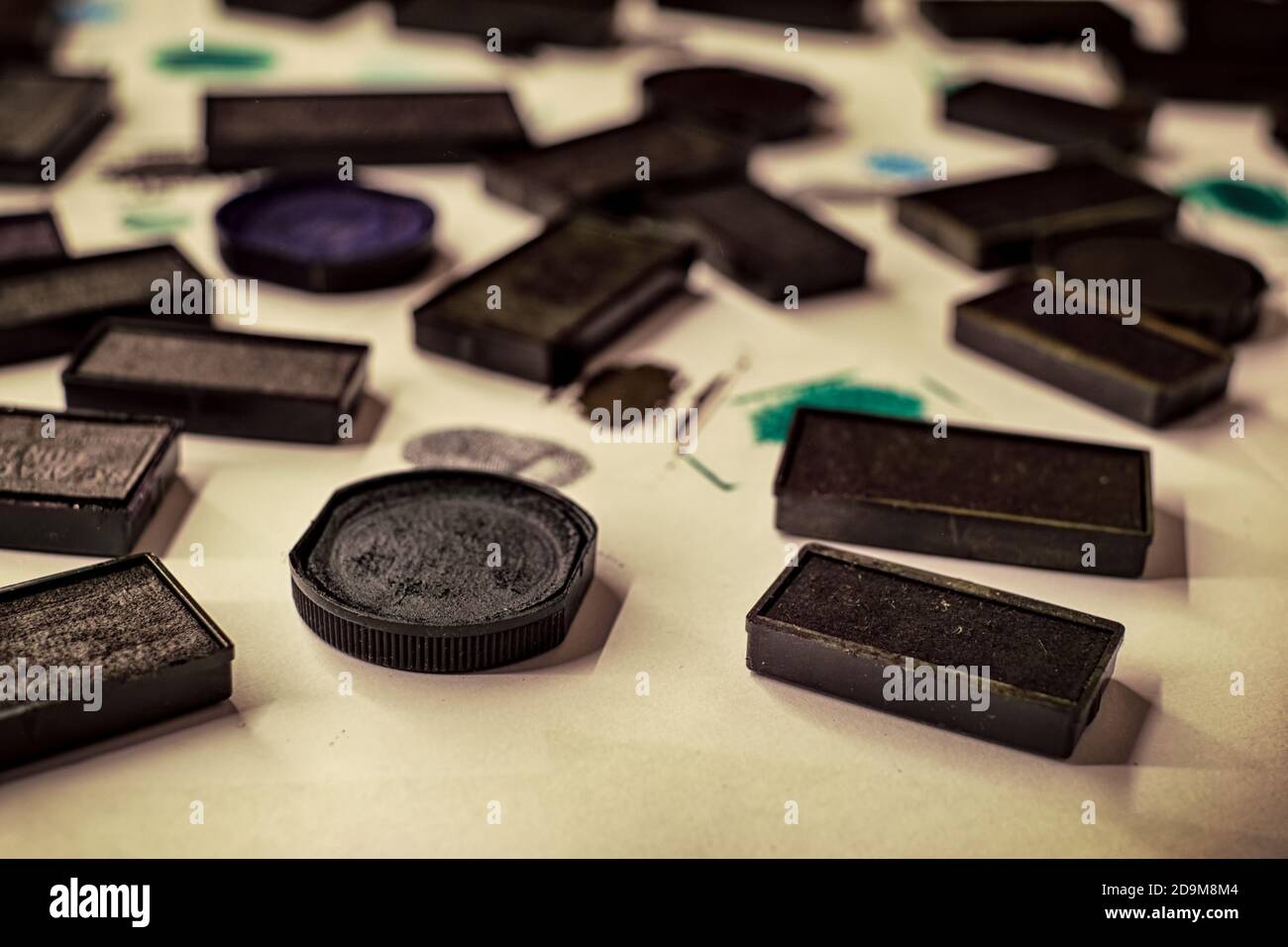 Used Ink Stamp used stamp pad Ink cartridge Stock Photo - Alamy