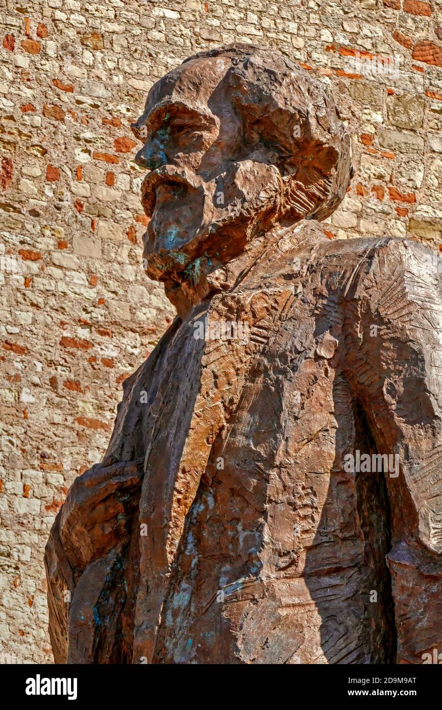 Karl Marx statue on Simeonsstiftplatz, Trier, Rhineland-Palatinate, Germany Stock Photo