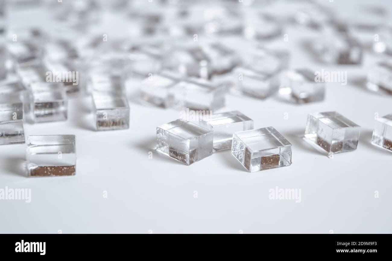 abstract plastic parallelepipedic shapes on a white background Stock Photo