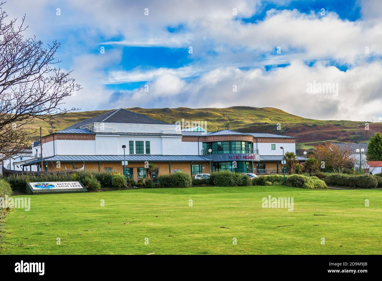 Largs, Scotland, UK - November 04, 2020: Vikingar! is situated adjacent to the promenade in the coastal town of Largs, and has views over the Firth of Stock Photo
