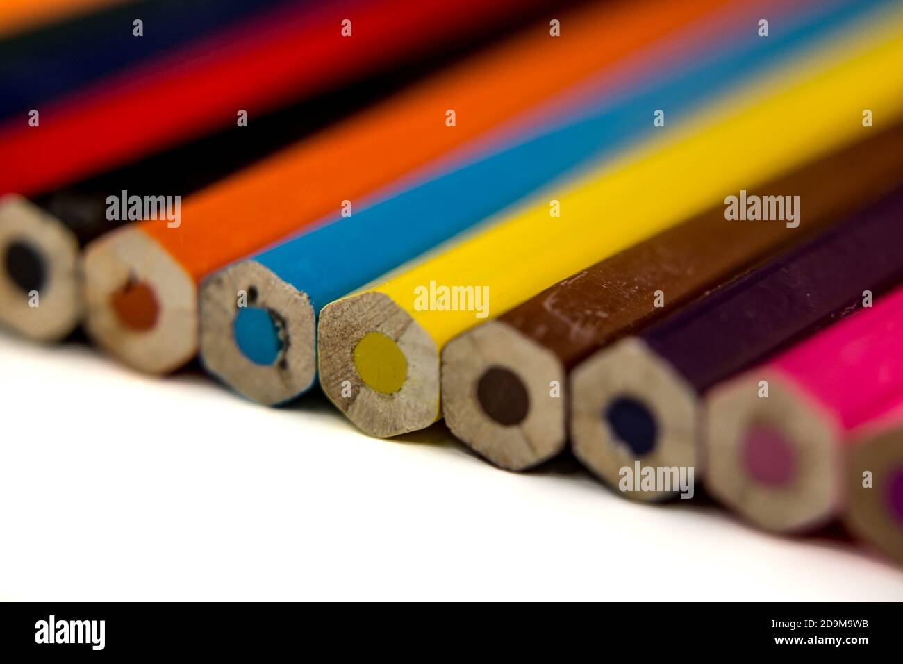 coloring wooden pencil on white background Stock Photo - Alamy