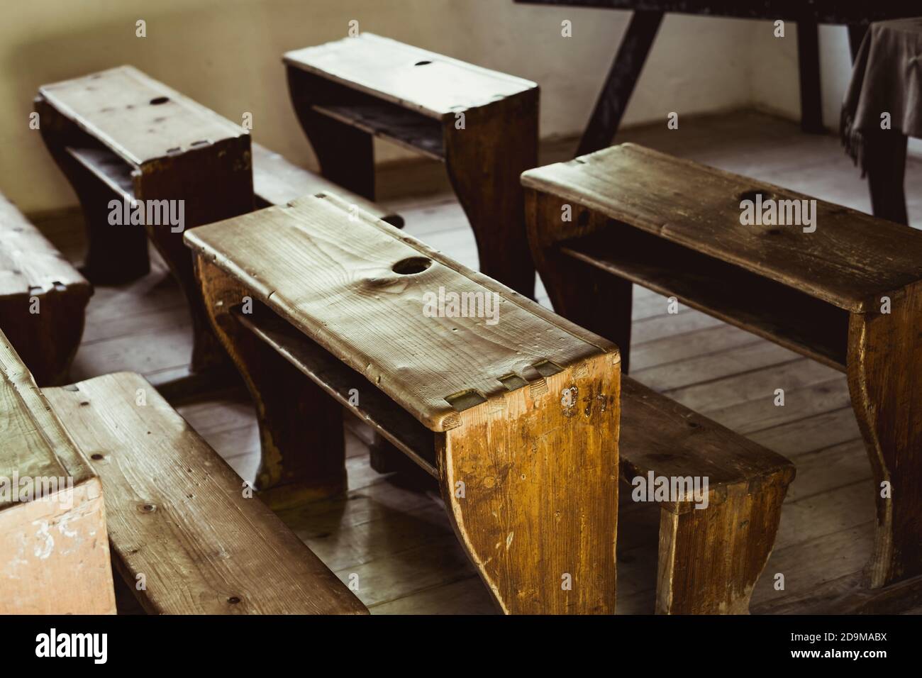 Old Wooden School Benches