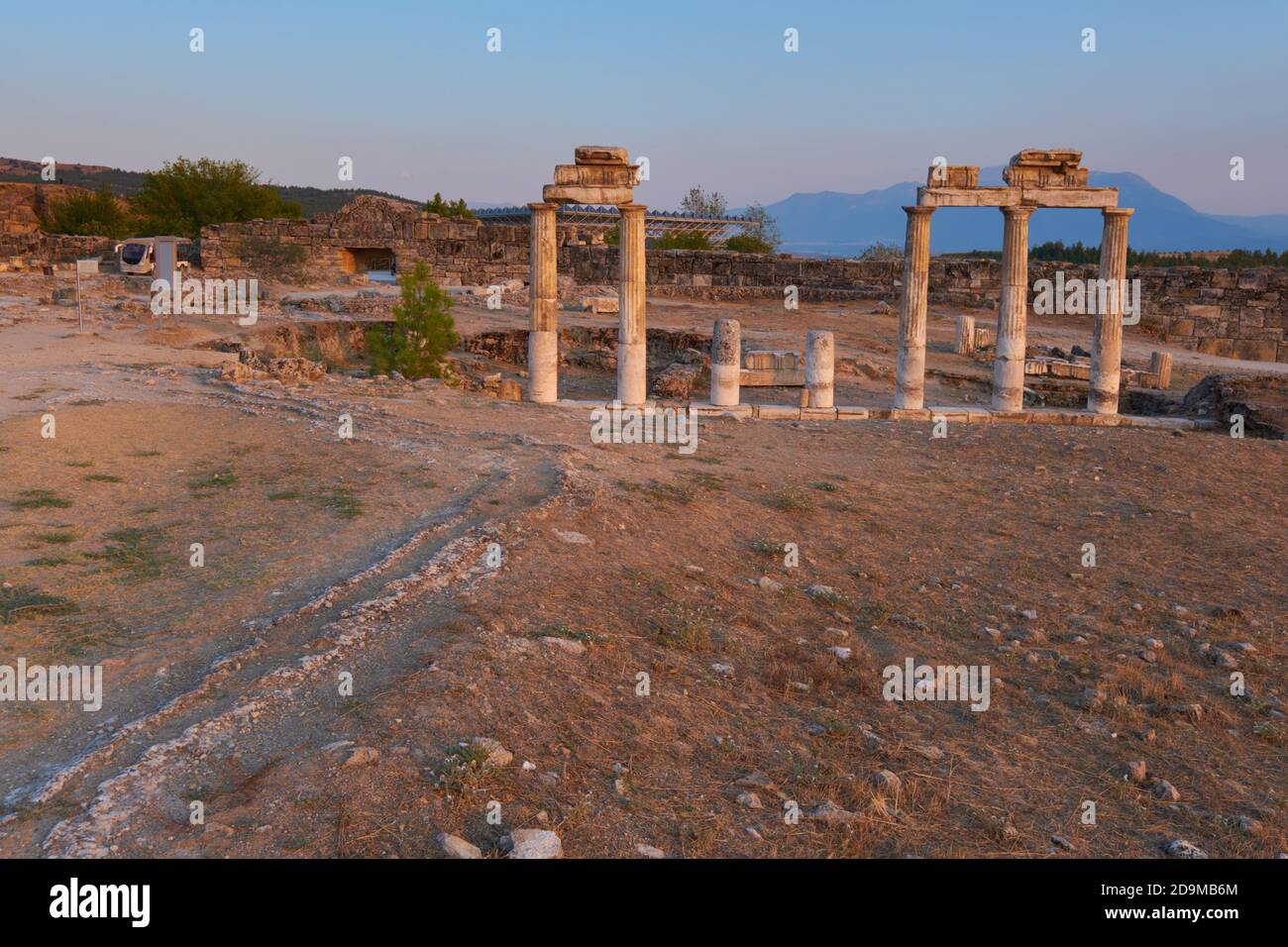 Ruins of Hierapolis Roman city near Pamukkale, Turkey Stock Photo