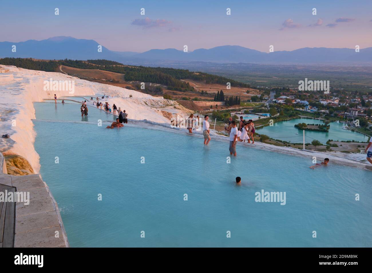 The Big Travertine Pool in Pamukkale, Turkey Stock Photo