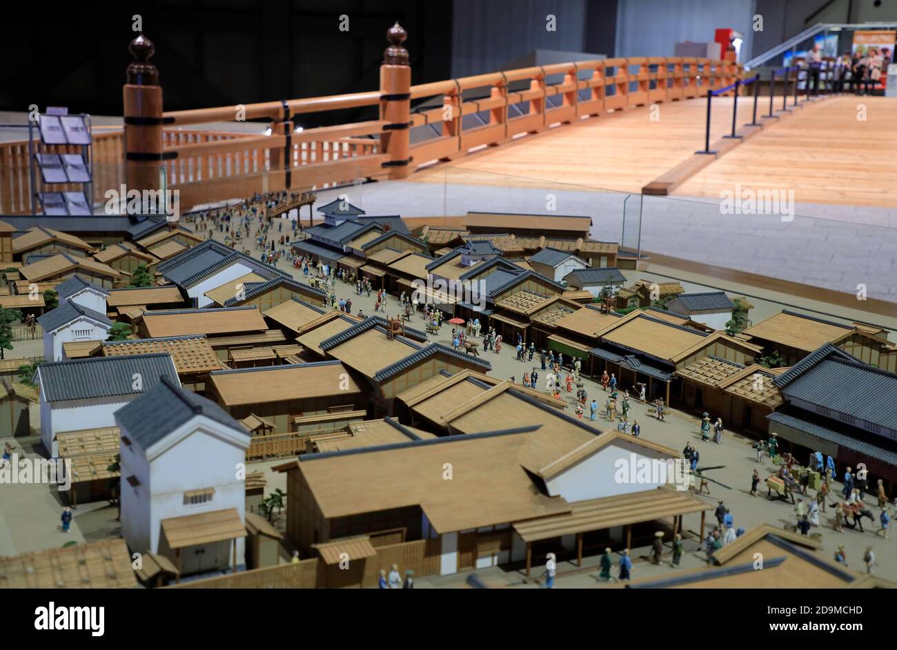 Scale model of Edo city during 17th century with the model of Nihonbashi Bridge in the back display in Edo-Tokyo Museum. Ryogoku district.Sumida Ku.Tokyo.Japan Stock Photo