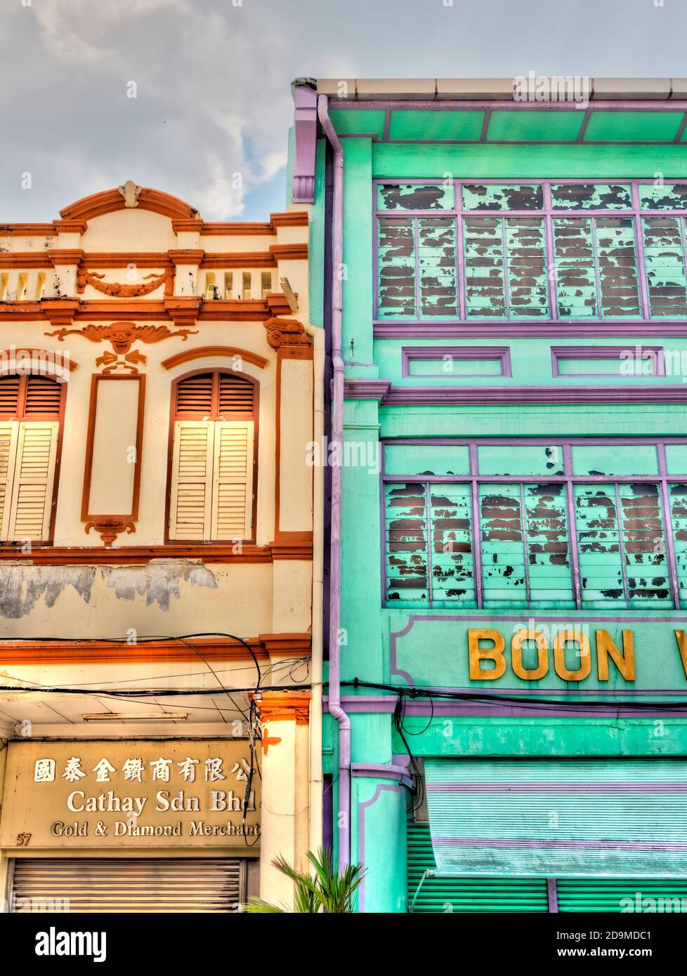Town, Penang, Malaysia Streetcape, HDR Image Stock Photo Alamy