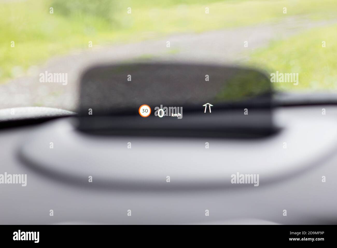 Head-up display in the electric Mini Cooper SE Stock Photo