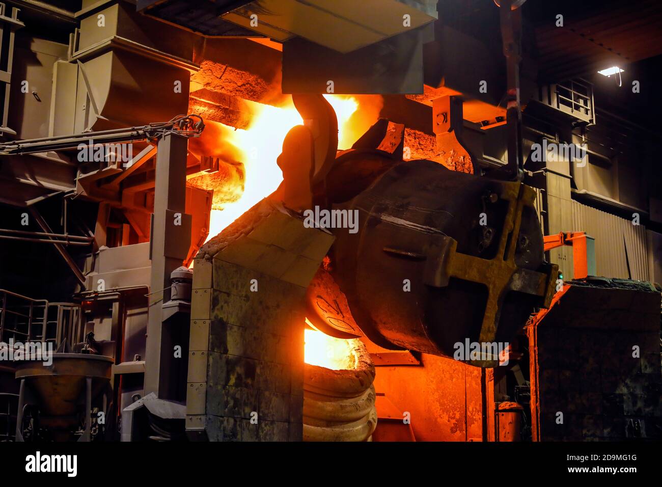 Steel works, HKM Hüttenwerke Krupp Mannesmann, Duisburg, Ruhr area, North Rhine-Westphalia, Germany Stock Photo