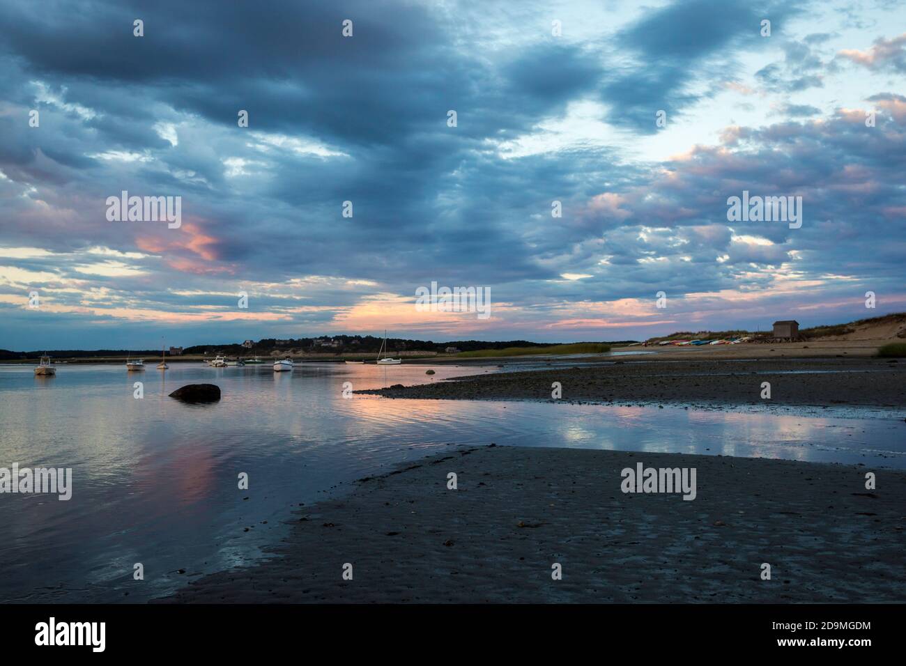 A view of the bay and boats at Lieutenant Island on Cape Cod Stock Photo Alamy