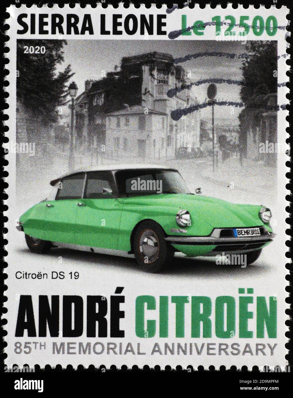 Citroen DS 19 on postage stamp Stock Photo