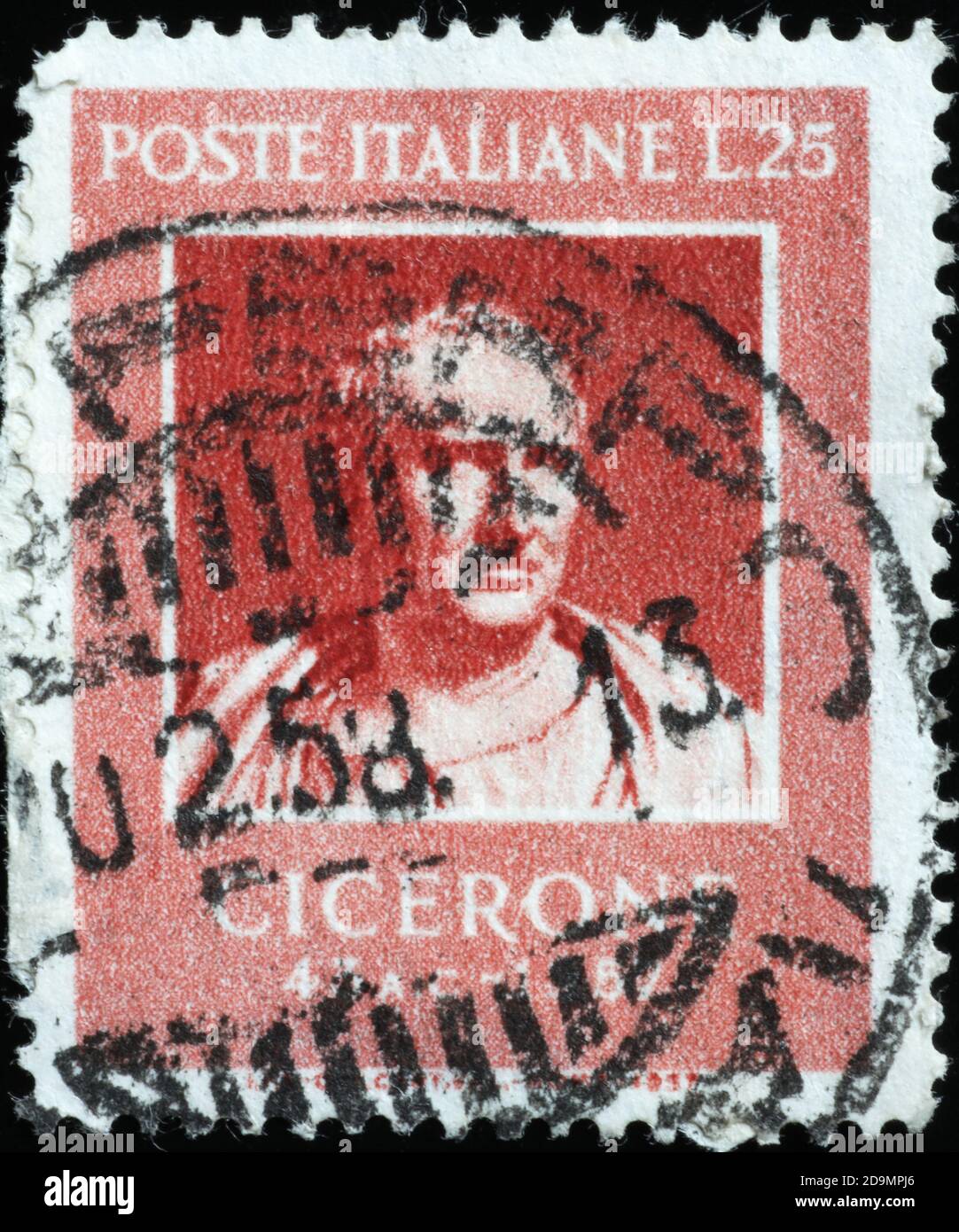 Cicero on old italian postage stamp Stock Photo