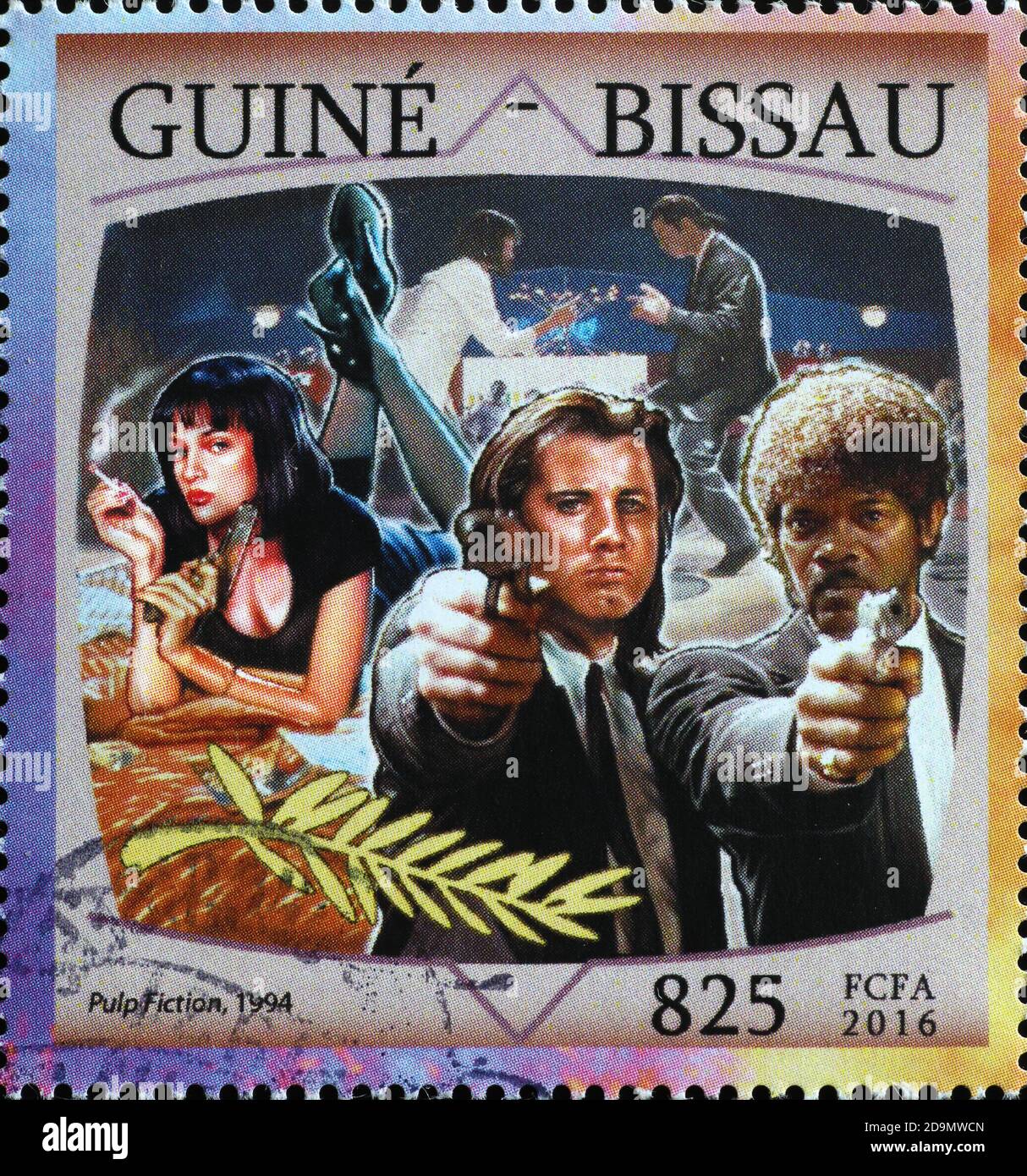 Movie Pulp fiction on postage stamp Stock Photo