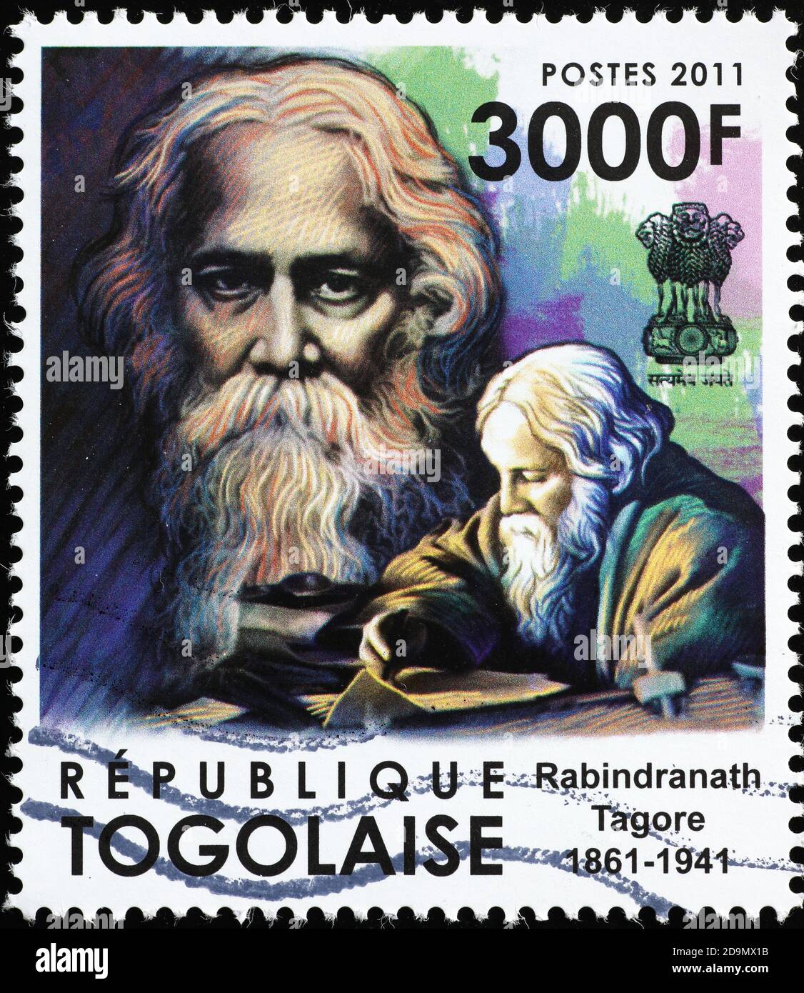 Rabindranath Tagore on postage stamp of Togo Stock Photo