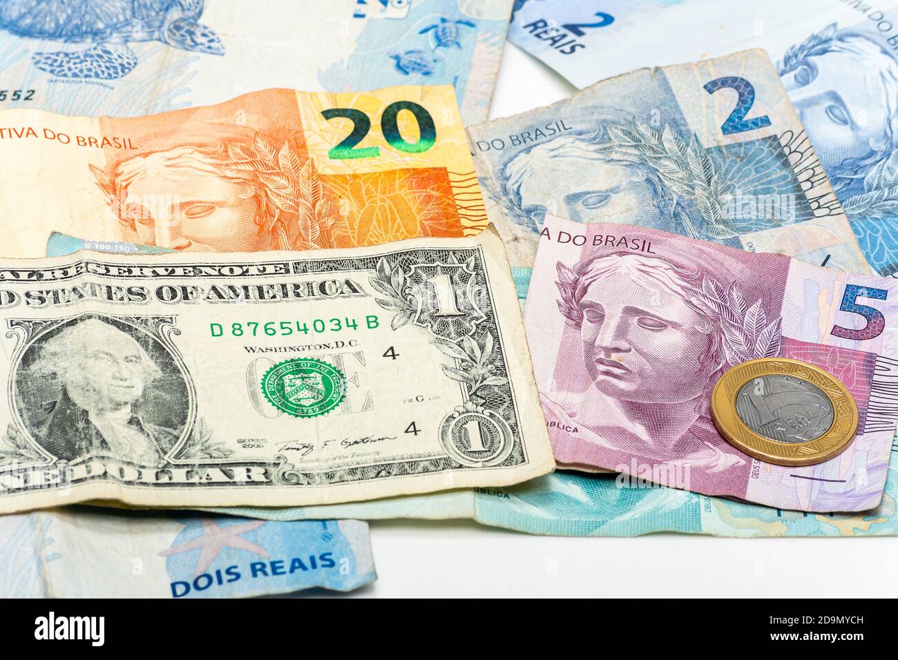 Brazilian Real Brl Us Dollar Usd Stock Photo 1936517764