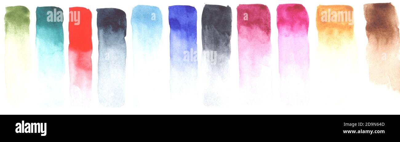 A Watercolor Color Chart on white background Stock Photo - Alamy