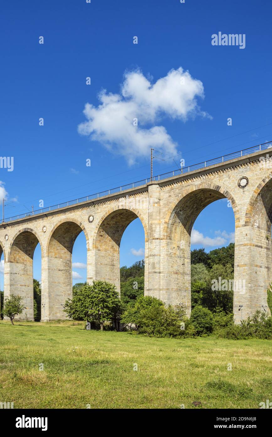 Railway viaduct of Altenbeken, Teutoburg Forest, North Rhine-Westphalia, Central Germany, Germany, Europe Stock Photo