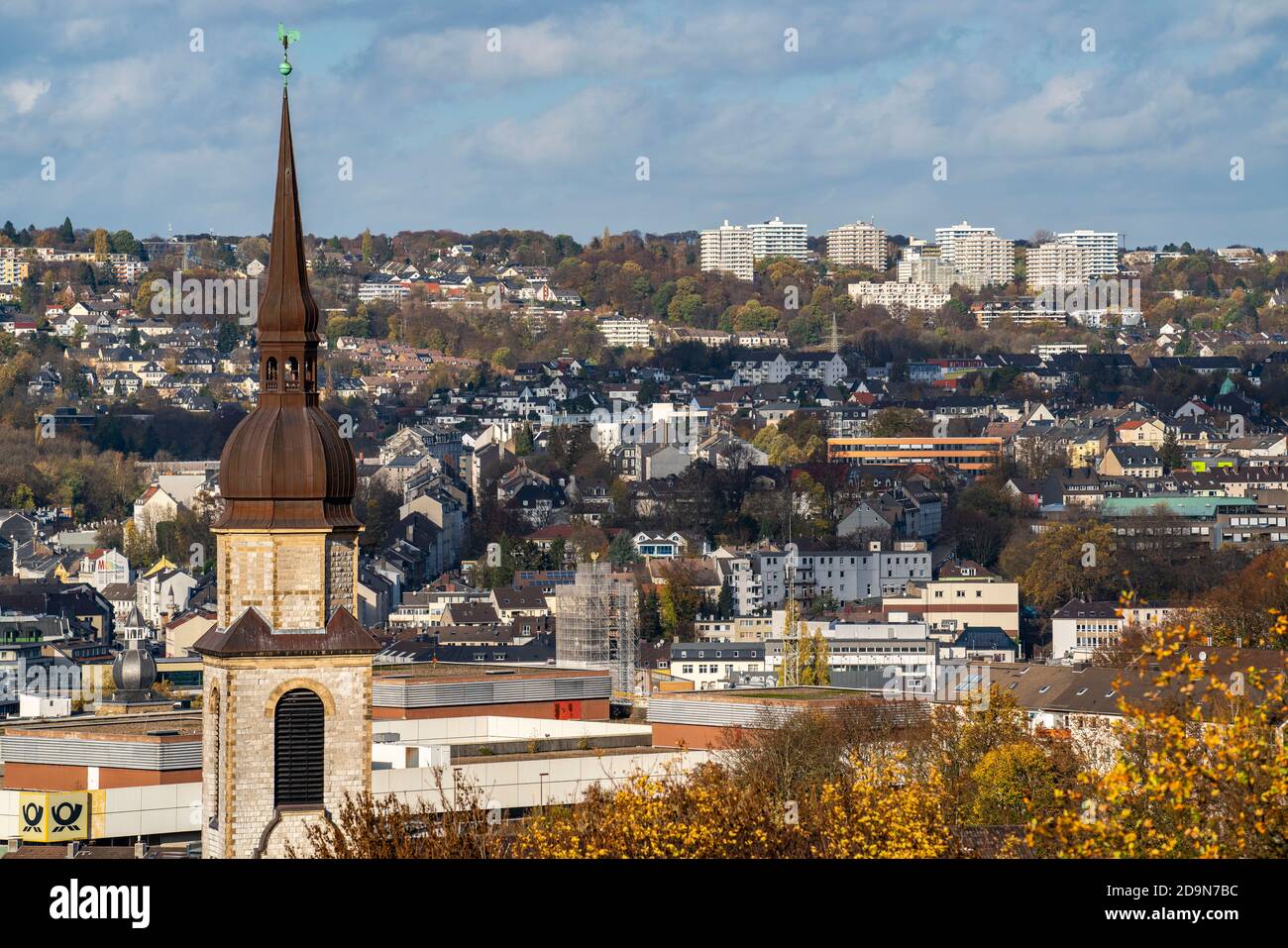 View over Wuppertal, to the north, city centre district Elberfeld, view over the north city to Wuppertal-Katernberg, NRW, Germany Stock Photo