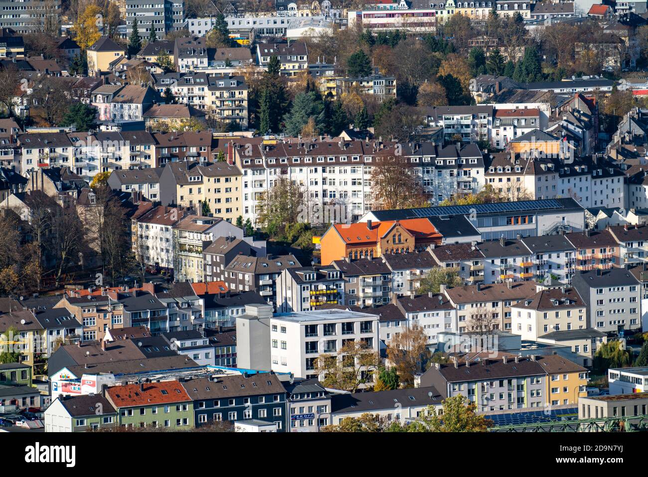 View over Wuppertal, to the north, Wuppertal Barmen, NRW, Germany Stock Photo