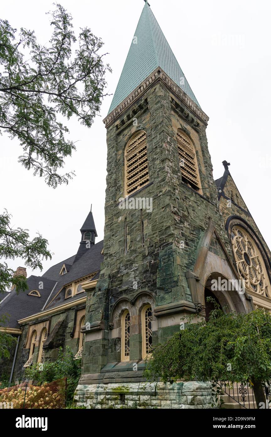 Greenstone Church in Pullman Park in south Chicago Stock Photo