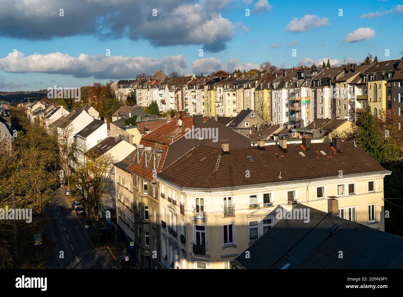 Residential buildings in Wuppertal Oberbarmen, Schwarzbach district,  Wuppertal, NRW, Germany Stock Photo