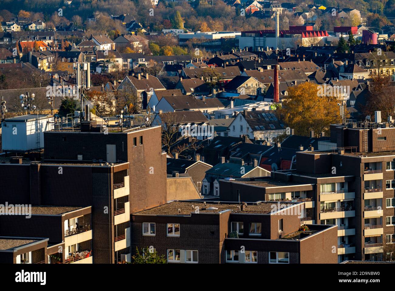 View over Wuppertal-Oberbarmen, eastern district of Wuppertal, NRW, Germany Stock Photo
