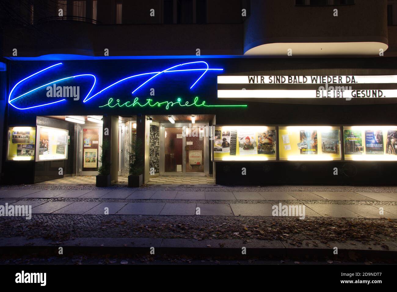 Corona-Nächte in Berlin, Kino im Lockdown - Covid-nights in Berlin, cinema during lockdown Stock Photo