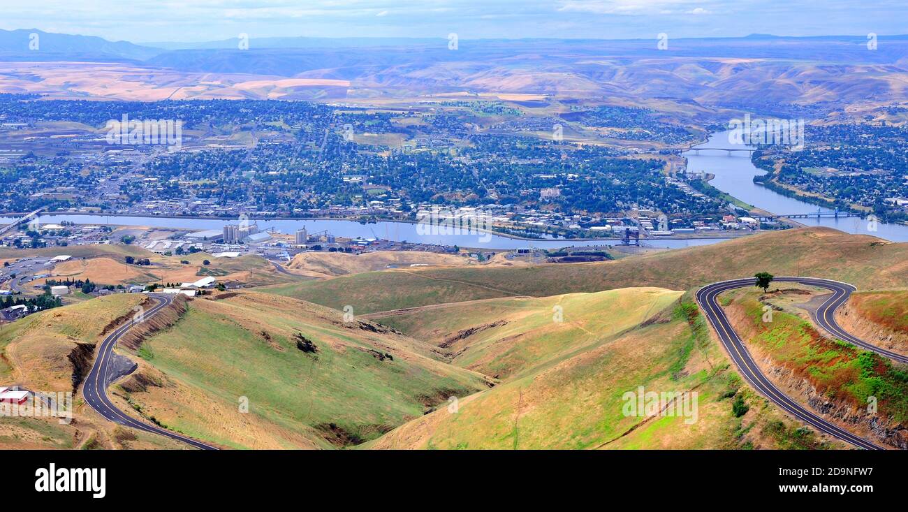 Lewiston Idaho view from Lewiston Hill Overlook Stock Photo Alamy