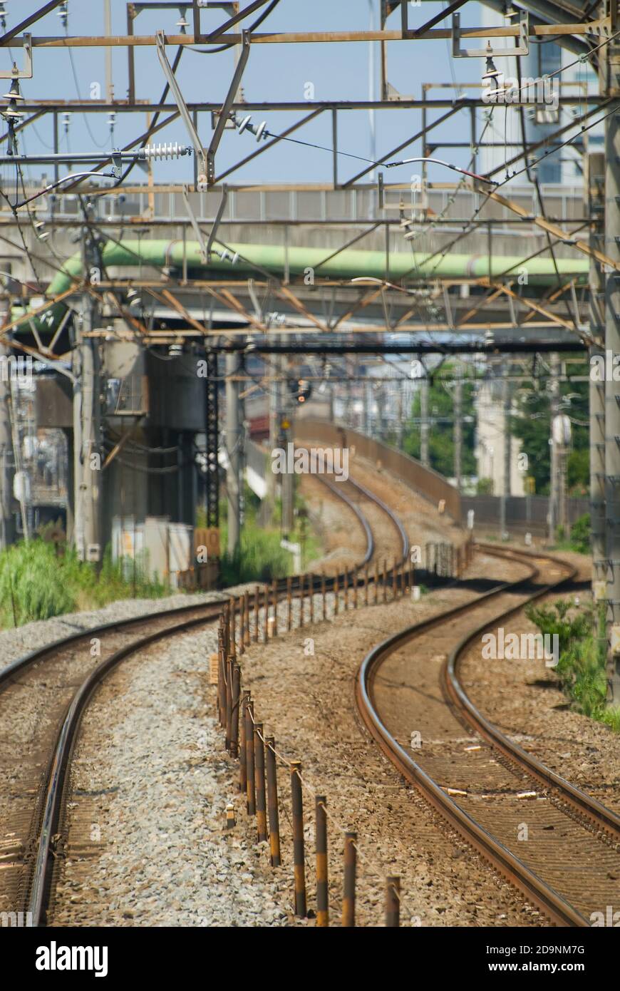 Commuter rail winding through an urban setting Stock Photo - Alamy