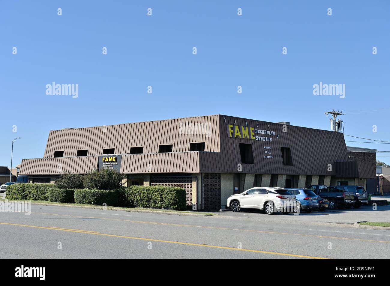Fame recording studios exterior front a famous music recording studio in Muscle Shoals Alabama, USA. Stock Photo