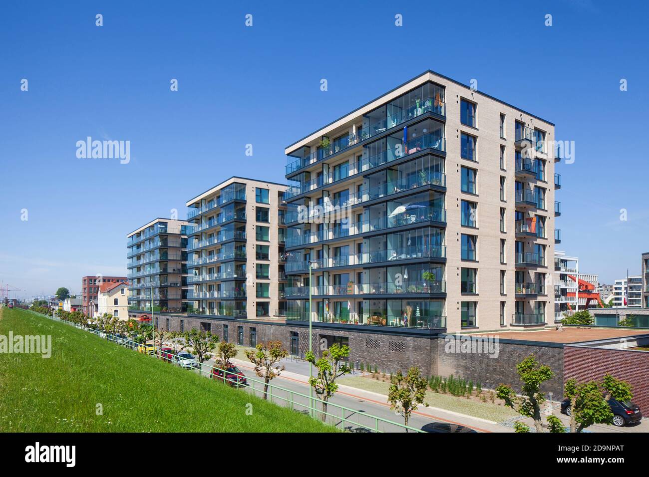 Modern apartment buildings, KommodoreZiegenbeinPromenade, Bremerhaven