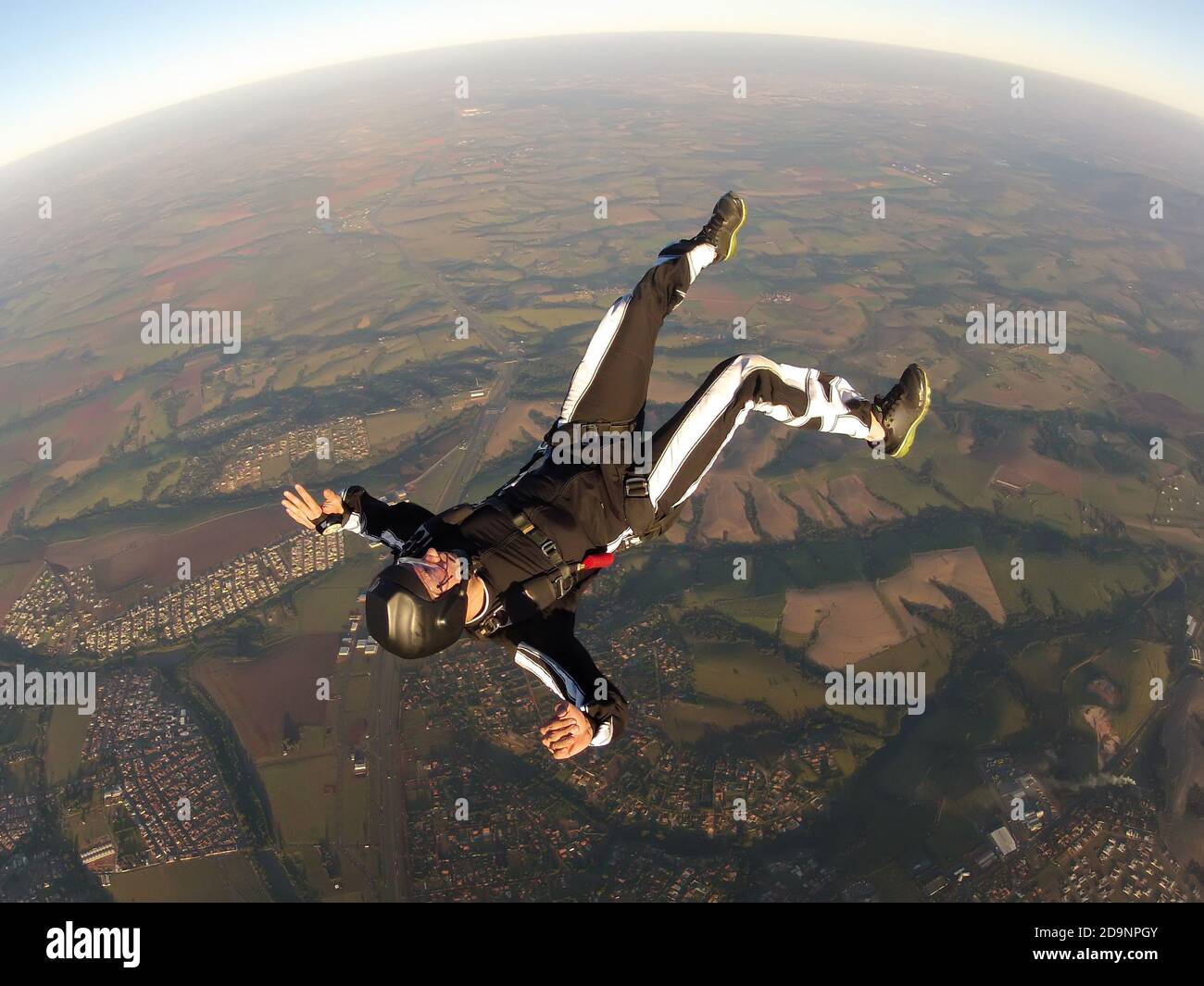 Skydiver having fun at the skies Stock Photo