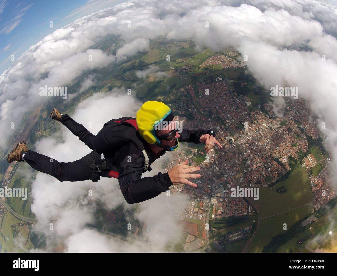 Skydiving point of view Stock Photo