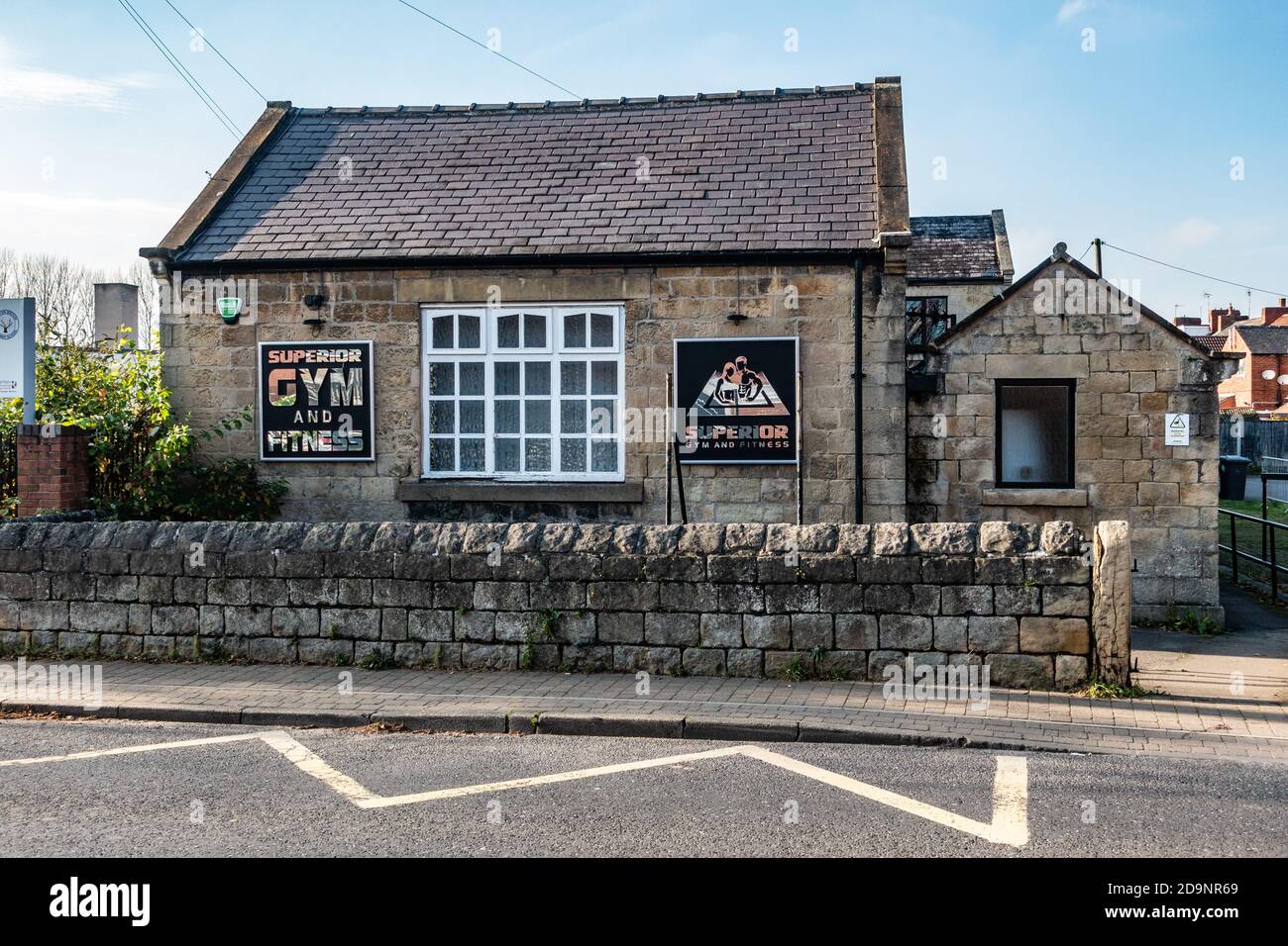 Superior Gym and Fitness building in a village Stock Photo
