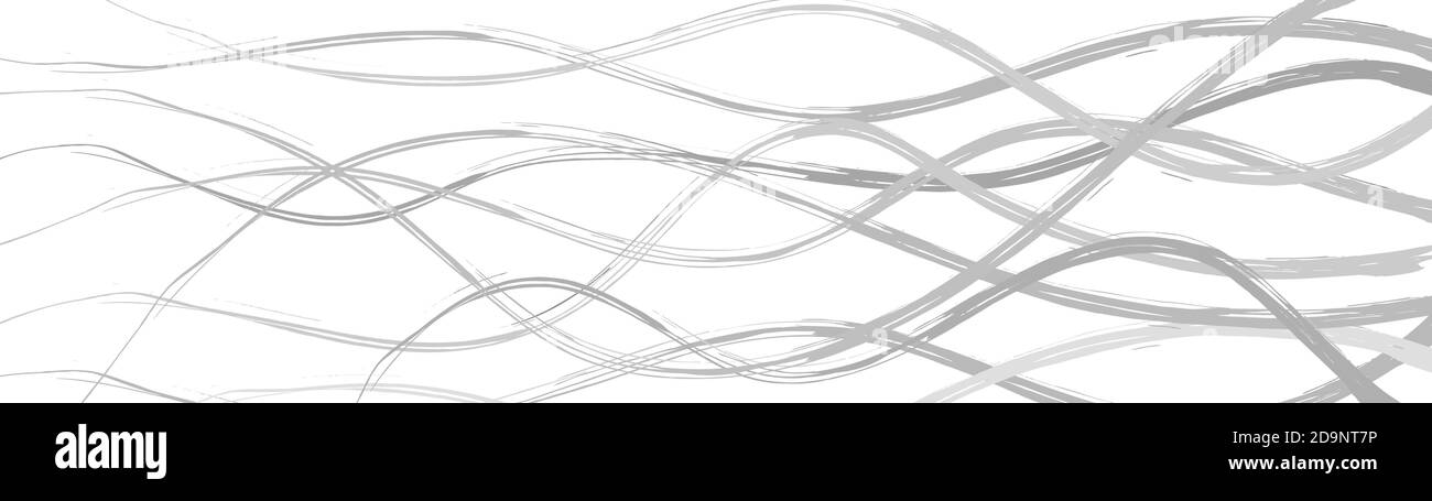 Abstract background of wavy intertwining lines, gray on white Stock Vector