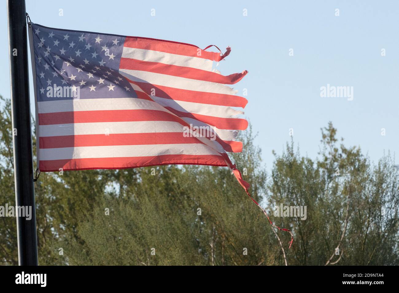American flag tattered Stock Photo