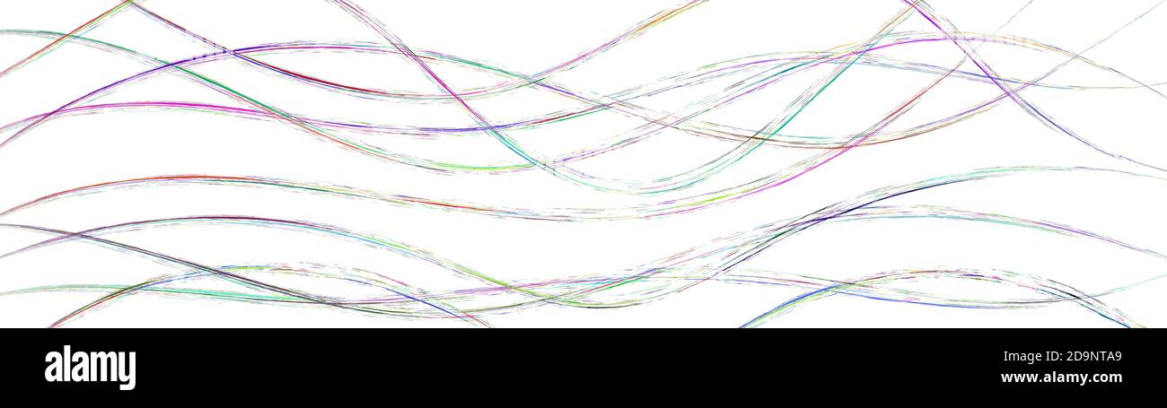 Abstract background of wavy intertwining colored lines on white Stock Vector