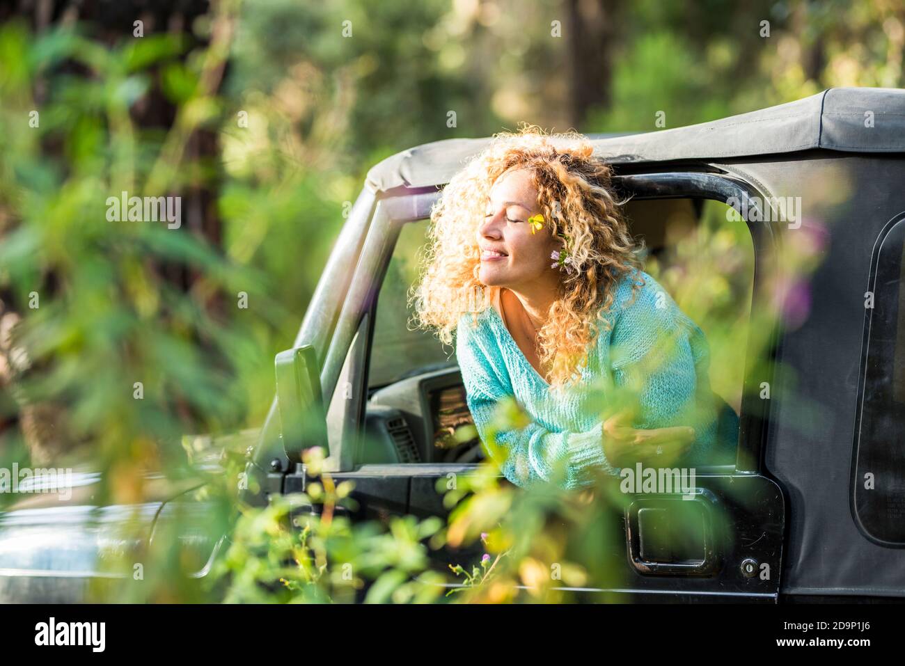 People enjoying freedom and the good of a travel lifestyle - cheerful ...