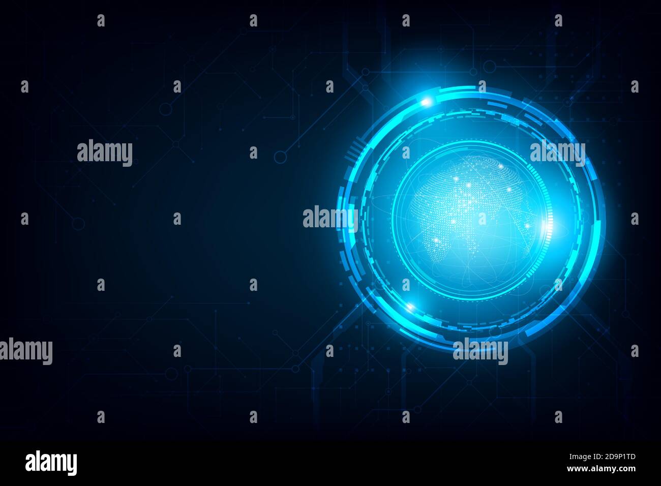 Futuristic globe abstract circle connection.vector and illustration Stock Vector