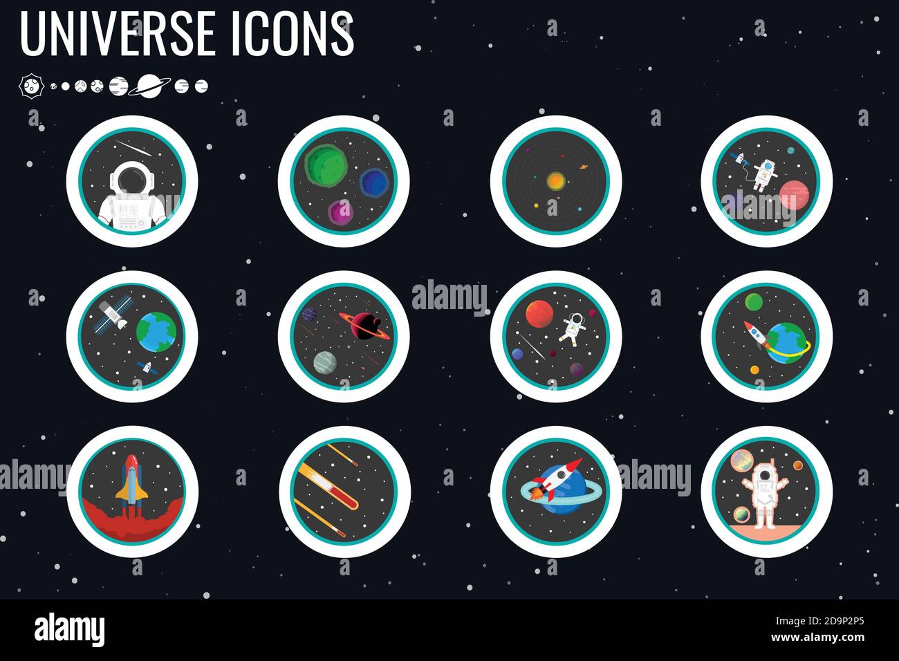 astronaut with planet design.vector and illustration Stock Vector