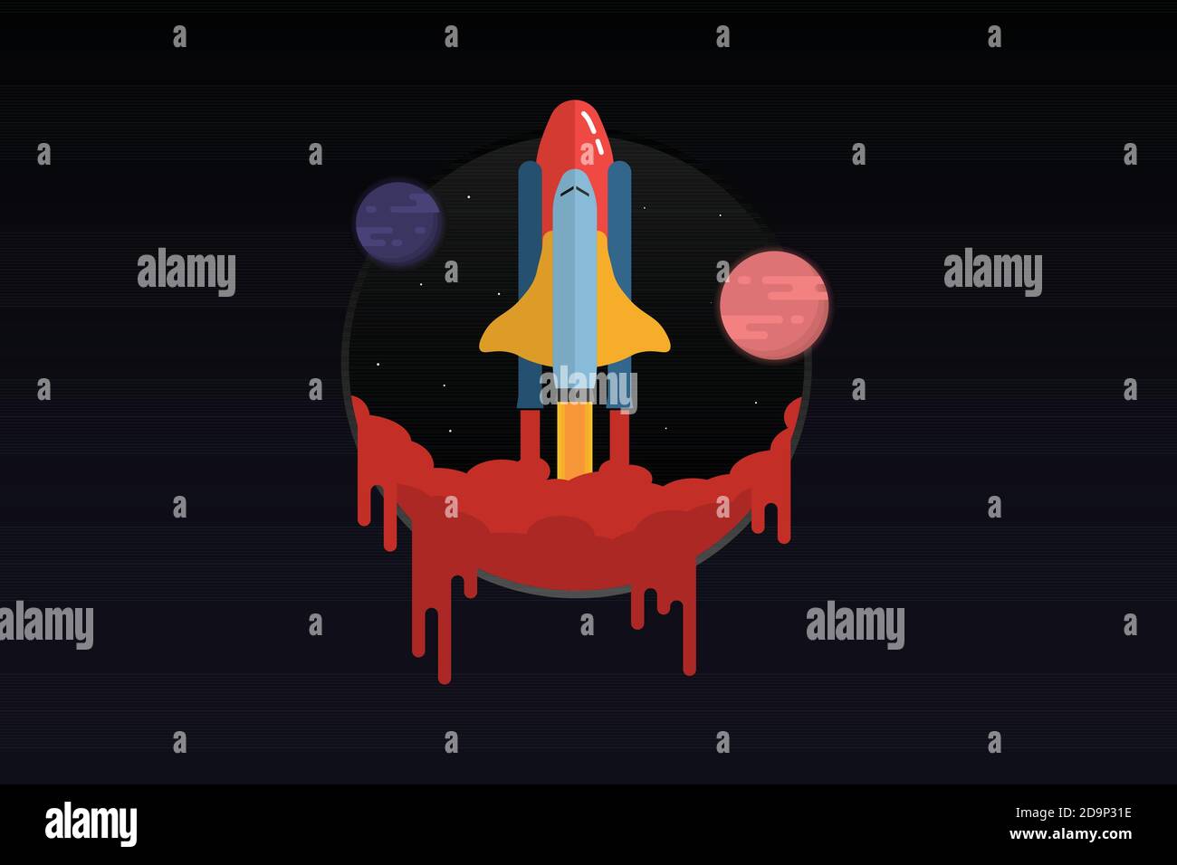 astronaut with planet design.vector and illustration Stock Vector
