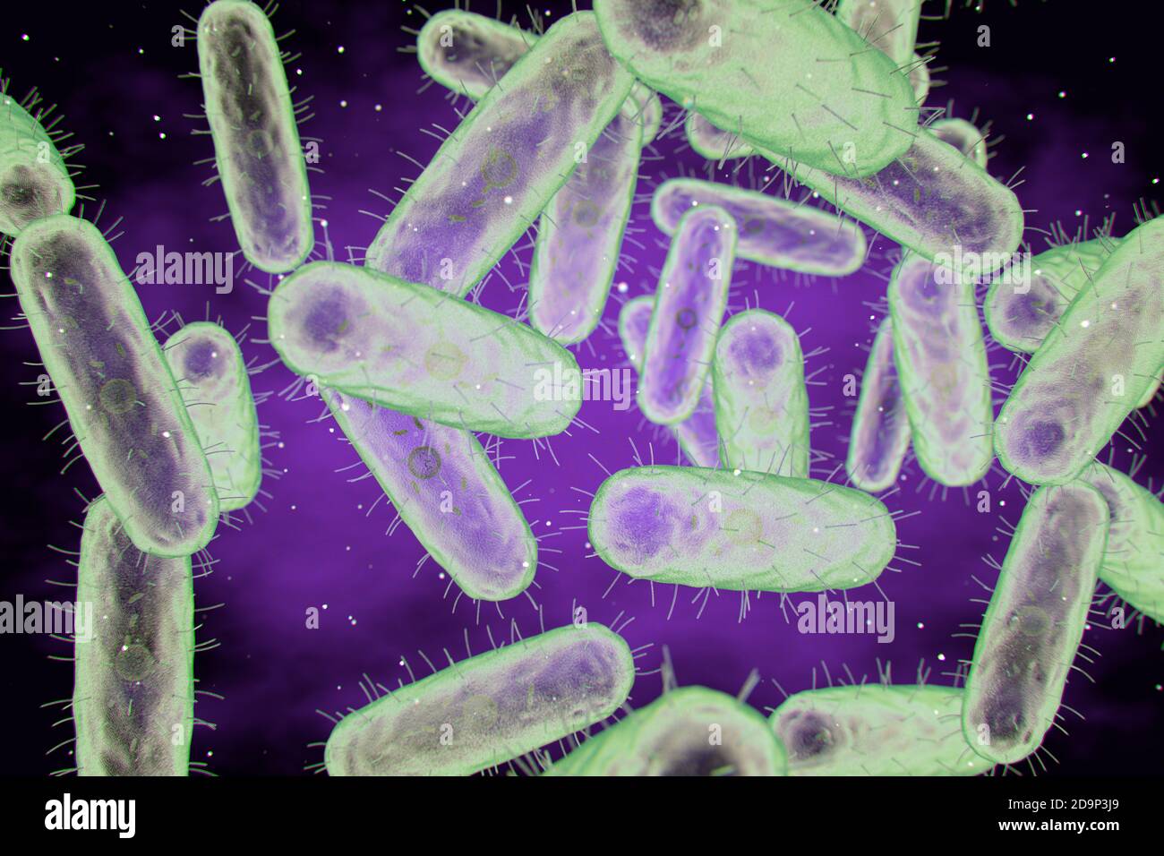 3d illustration of plague bacteria (Yersinia pestis). These are Gram negative nonmotile bacilli
