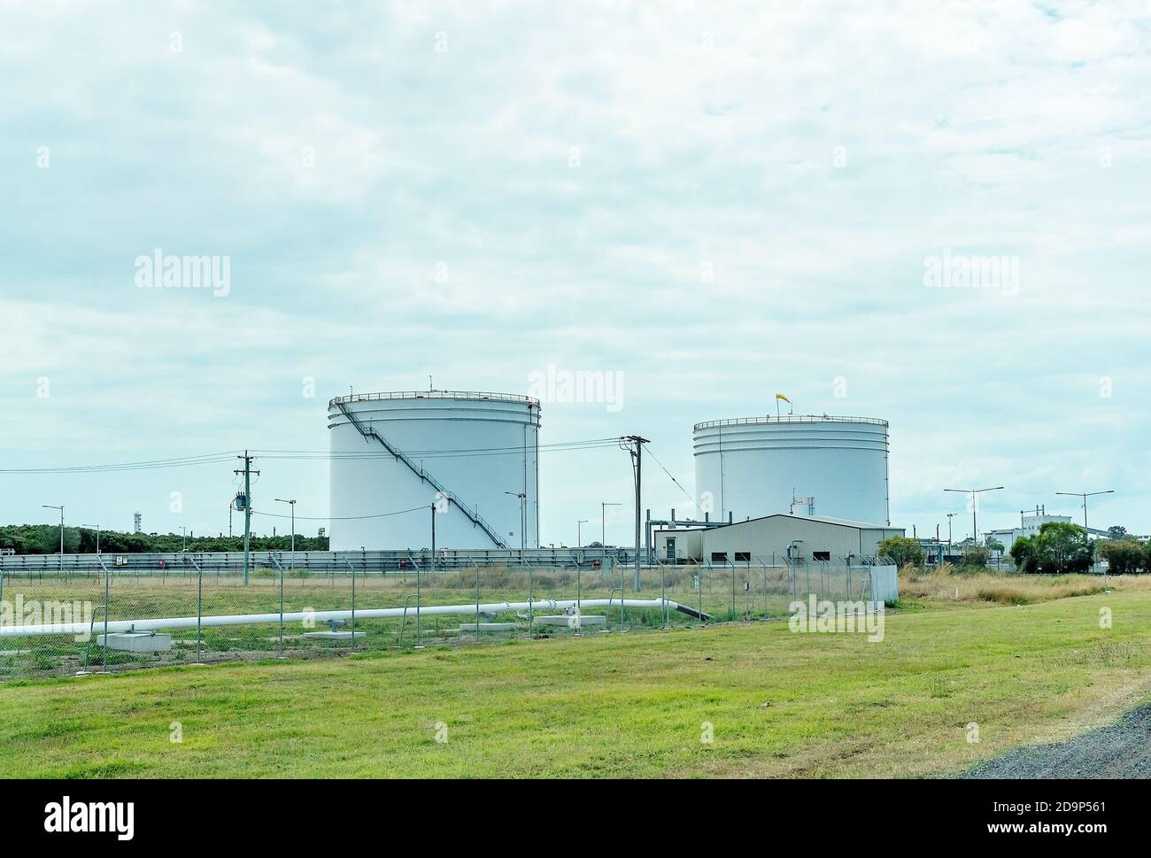 Brisbane, Queensland, Australia - 26th September 2019: Storage tanks in an industrial area Stock Photo